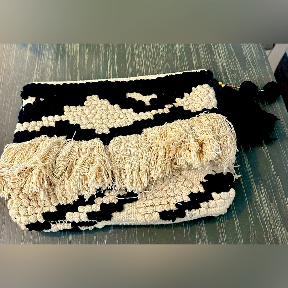 Black and cream clutch only used once